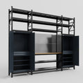 M121 Modular Work Bench with Shelves - H3100mm x W3840mm | MDF WBT | Dark Grey