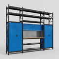M121 Modular Work Bench with Shelves - H3100mm x W3840mm | MDF WBT | Blue