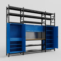 M121 Modular Work Bench with Shelves - H3100mm x W3840mm | MDF WBT | Blue