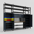 M121 Modular Work Bench with Shelves - H3100mm x W3840mm | MDF WBT | Dark Grey