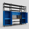 M121 Modular Work Bench with Shelves - H3100mm x W3840mm | MDF WBT | Blue