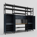 M121 Modular Work Bench with Shelves - H3100mm x W3840mm | MDF WBT | Dark Grey