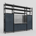 M121 Modular Work Bench with Shelves - H3100mm x W3840mm | Stainless WBT | Dark Grey