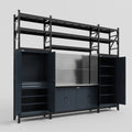 M121 Modular Work Bench with Shelves - H3100mm x W3840mm | Stainless WBT | Dark Grey