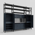 M121 Modular Work Bench with Shelves - H3100mm x W3840mm | Stainless WBT | Dark Grey