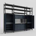 M121 Modular Work Bench with Shelves - H3100mm x W3840mm | Stainless WBT | Dark Grey