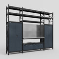 M121 Modular Work Bench with Shelves - H3100mm x W3840mm | Stainless WBT | Dark Grey