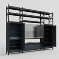 M121 Modular Work Bench with Shelves - H3100mm x W3840mm | Stainless WBT | Dark Grey