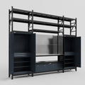 M121 Modular Work Bench with Shelves - H3100mm x W3840mm | Stainless WBT | Dark Grey