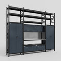 M121 Modular Work Bench with Shelves - H3100mm x W3840mm | Stainless WBT | Dark Grey