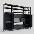 M121 Modular Work Bench with Shelves - H3100mm x W3840mm | Stainless WBT | Dark Grey