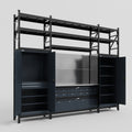 M121 Modular Work Bench with Shelves - H3100mm x W3840mm | Stainless WBT | Dark Grey