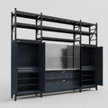 M121 Modular Work Bench with Shelves - H3100mm x W3840mm | Stainless WBT | Dark Grey