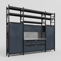 M121 Modular Work Bench with Shelves - H3100mm x W3840mm | Stainless WBT | Dark Grey