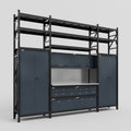 M121 Modular Work Bench with Shelves - H3100mm x W3840mm | MDF WBT | Dark Grey