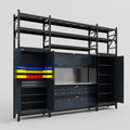 M121 Modular Work Bench with Shelves - H3100mm x W3840mm | Stainless WBT | Dark Grey
