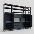 M121 Modular Work Bench with Shelves - H3100mm x W3840mm | Stainless WBT | Dark Grey