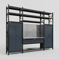 M121 Modular Work Bench with Shelves - H3100mm x W3840mm | Stainless WBT | Dark Grey