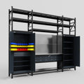 M121 Modular Work Bench with Shelves - H3100mm x W3840mm | Stainless WBT | Dark Grey