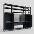 M121 Modular Work Bench with Shelves - H3100mm x W3840mm | Stainless WBT | Dark Grey