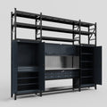 M121 Modular Work Bench with Shelves - H3100mm x W3840mm | Stainless WBT | Dark Grey