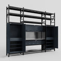 M121 Modular Work Bench with Shelves - H3100mm x W3840mm | Stainless WBT | Dark Grey