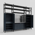 M121 Modular Work Bench with Shelves - H3100mm x W3840mm | Stainless WBT | Dark Grey