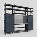 M121 Modular Work Bench with Shelves - H3100mm x W3840mm | Stainless WBT | Dark Grey