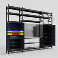 M121 Modular Work Bench with Shelves - H3100mm x W3840mm | Stainless WBT | Dark Grey