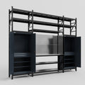 M121 Modular Work Bench with Shelves - H3100mm x W3840mm | Stainless WBT | Dark Grey