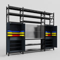 M121 Modular Work Bench with Shelves - H3100mm x W3840mm | Stainless WBT | Dark Grey