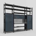 M121 Modular Work Bench with Shelves - H3100mm x W3840mm | Stainless WBT | Dark Grey