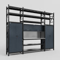 M121 Modular Work Bench with Shelves - H3100mm x W3840mm | Stainless WBT | Dark Grey