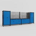 M1221 Modular Work Bench - H2100mm x W5700mm | Laminate WBT | Blue