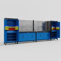 M1221 Modular Work Bench - H2100mm x W5700mm | Laminate WBT | Blue