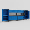 M1221 Modular Work Bench - H2100mm x W5700mm | Laminate WBT | Blue