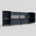 M1221 Modular Work Bench - H2100mm x W5700mm | Laminate WBT | Dark Grey