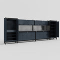 M1221 Modular Work Bench - H2100mm x W5700mm | Laminate WBT | Dark Grey