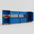 M1221 Modular Work Bench - H2100mm x W5700mm | Laminate WBT | Blue