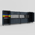 M1221 Modular Work Bench - H2100mm x W5700mm | Laminate WBT | Dark Grey