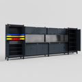 M1221 Modular Work Bench - H2100mm x W5700mm | Laminate WBT | Dark Grey