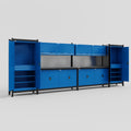 M1221 Modular Work Bench - H2100mm x W5700mm | Laminate WBT | Blue