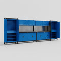 M1221 Modular Work Bench - H2100mm x W5700mm | Laminate WBT | Blue