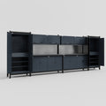 M1221 Modular Work Bench - H2100mm x W5700mm | Laminate WBT | Dark Grey