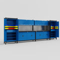 M1221 Modular Work Bench - H2100mm x W5700mm | Laminate WBT | Blue
