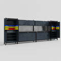 M1221 Modular Work Bench - H2100mm x W5700mm | Laminate WBT | Dark Grey