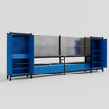 M1221 Modular Work Bench - H2100mm x W5700mm | Laminate WBT | Blue
