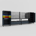M1221 Modular Work Bench - H2100mm x W5700mm | Laminate WBT | Dark Grey