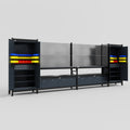 M1221 Modular Work Bench - H2100mm x W5700mm | Laminate WBT | Dark Grey