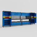 M1221 Modular Work Bench - H2100mm x W5700mm | Laminate WBT | Blue